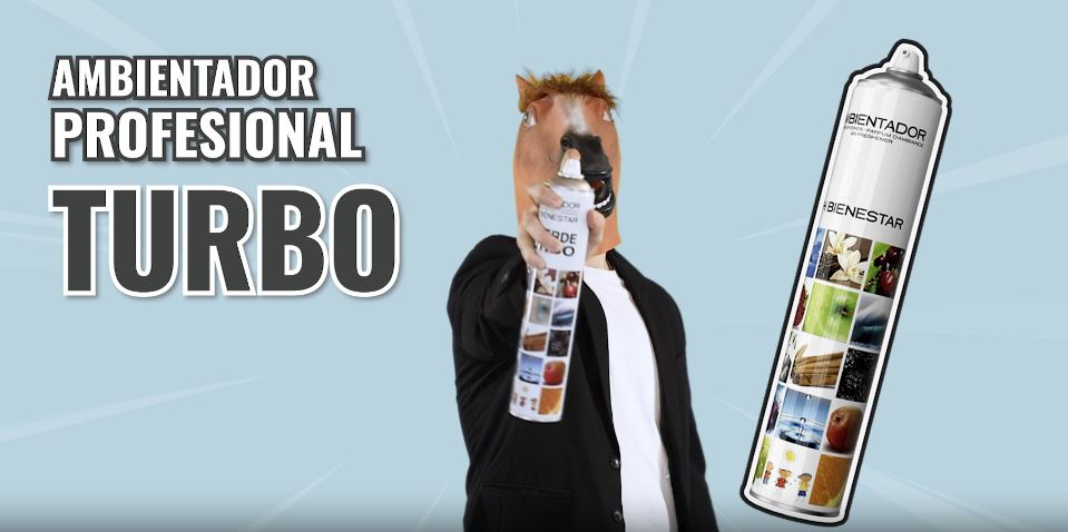 Ambientador TURBO de alta capacidad, elimina olores y perfuma grandes espacios con fragancias duraderas.