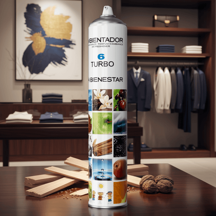 Ambientador aerosol turbo aroma 6 vestidor - Spray profesional armarios ropa 750ml alta concentración (Perfume #6 Abercrombie Fierce)