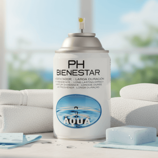 Ambientador aerosol AQUA aroma ropa recién lavada PH Bienestar 250ml para hoteles y oficinas (AQUA)
