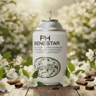 Ambientador aerosol Jazmín aroma floral sensual PH Bienestar 250ml para hoteles boutique y spas (JAZMÍN)