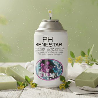Ambientador aerosol Neutralizador aroma jabón limpio PH Bienestar 250ml elimina malos olores (NEUTRALIZADOR)