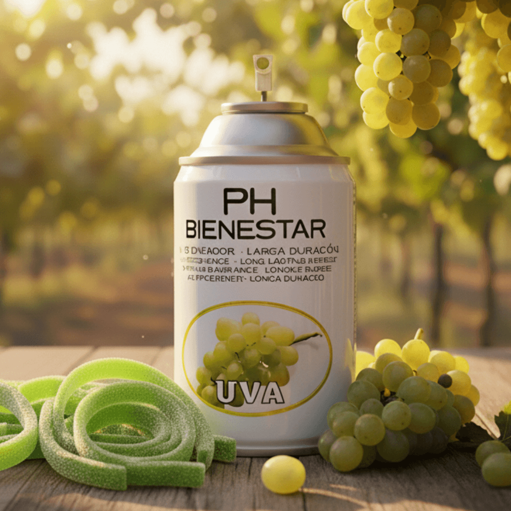 Ambientador aerosol Uva aroma dulce juvenil afrutado PH Bienestar 250ml para locales de ocio