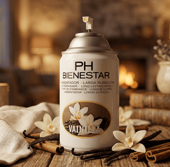 Ambientador aerosol Vainilla 250ml con vainas de vainilla y canela - Aroma cálido profesional de larga duración (VAINILLA)