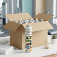 Cargar la imagen en la vista de la galería, 
Pack aerosol TURBO 750ml neutralizador profesional de olores tabaco y mascotas 750ml Serviaroma Shop, con toallas blancas y planta suculenta sobre encimera blanca en gimnasio
