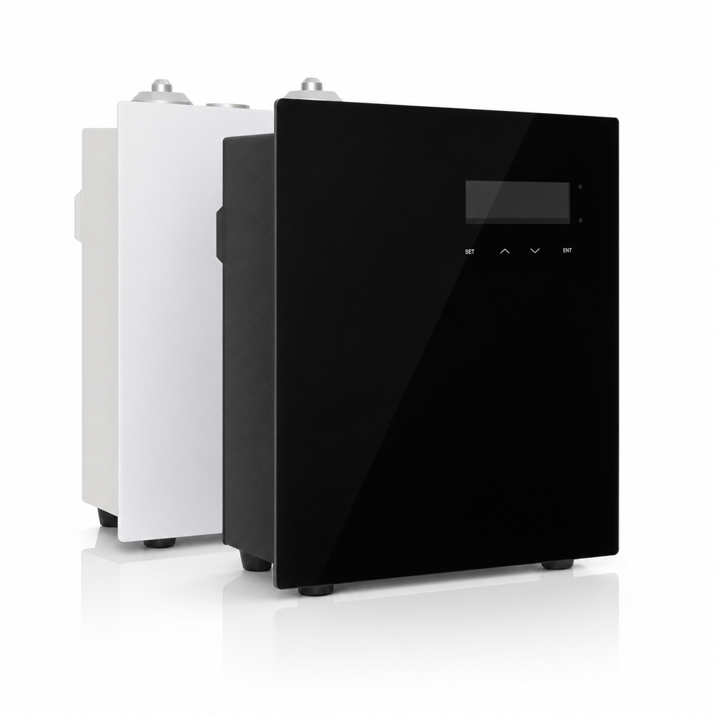 Panel nebulizador táctil negro y blanco (doble color) con conexión a aire acondicionado para climatización